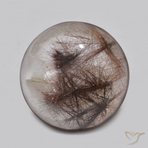 5.04ct 天然 清除棕色 金红石石英, 圆形的, 半透明