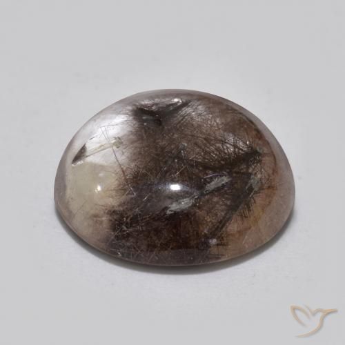 5.04克拉天然金红石石英，圆形的，半透明