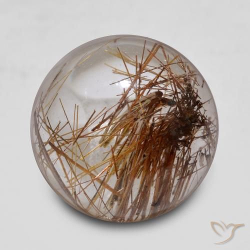 5.10ct 天然 清除棕色 金红石石英, 圆形的, 透明
