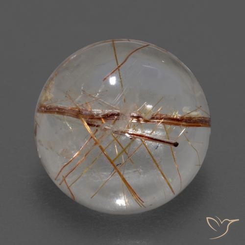 3.69ct 天然 清除棕色 金红石石英, 圆形的, 透明