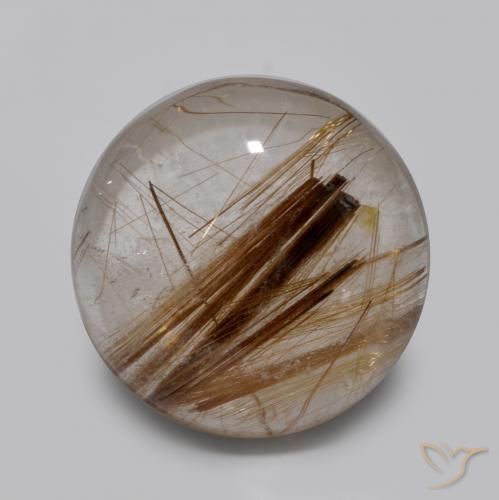 4.50ct 天然 清除棕色 金红石石英, 圆形的, 半透明