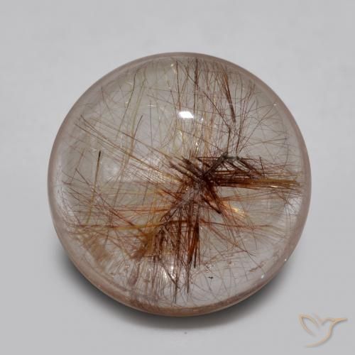 4.63ct 天然 用铜清除 金红石石英, 圆形的, 透明