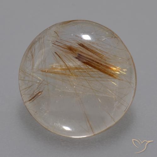 4.23ct 天然 非常浅的茶褐色 金红石石英, 圆形的, 透明