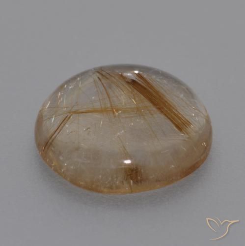 4.23克拉天然金红石石英，圆形的，透明