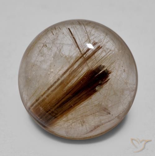 8.25ct 天然 清除棕色 金红石石英, 圆形的, 透明