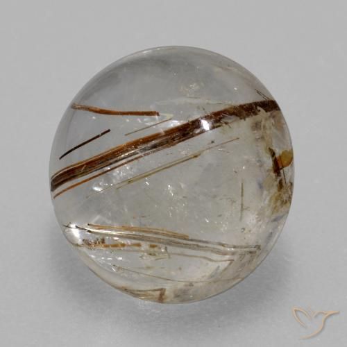 4.76ct 天然 清除棕色 金红石石英, 圆形的, 透明