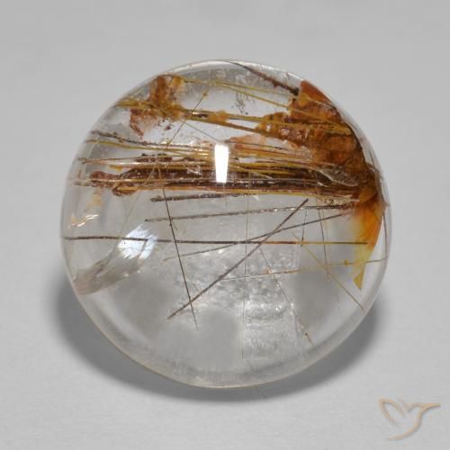 5.96ct 天然 清除棕色 金红石石英, 圆形的, 透明