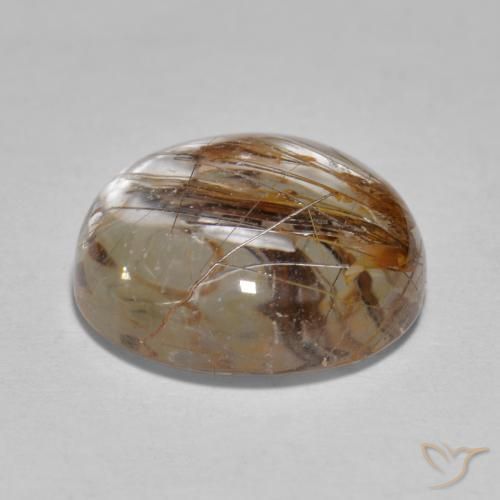 5.96克拉天然金红石石英，圆形的，透明