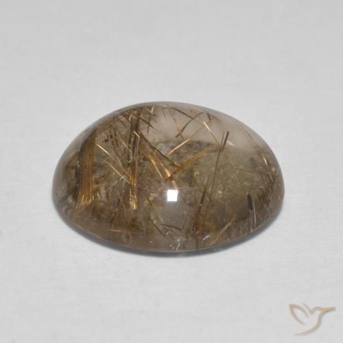 3.75克拉天然金红石石英，圆形的，透明