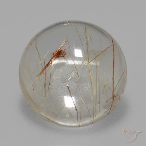 5.60ct 天然 用铜清除 金红石石英, 圆形的, 透明