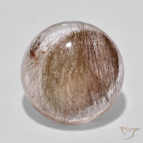 6.73ct 天然 清除棕色 金红石石英, 圆形的, 半透明