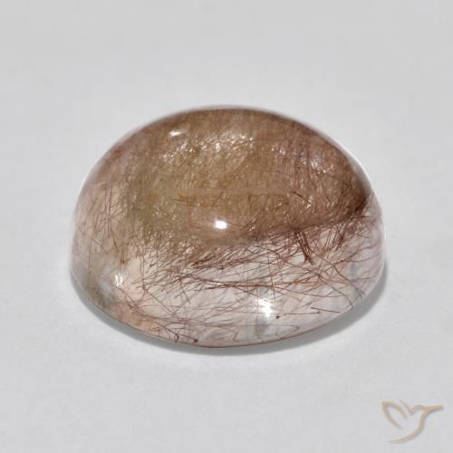 6.73克拉天然金红石石英，圆形的，半透明