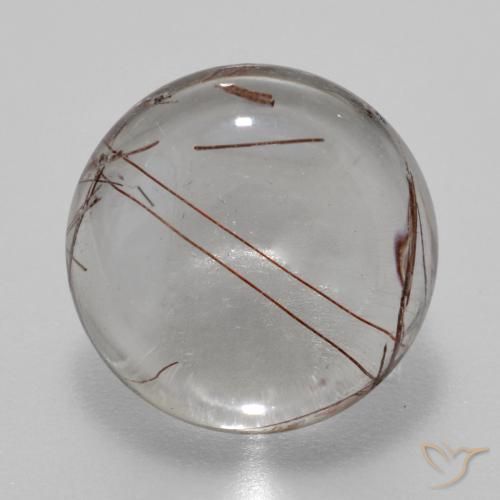 6.08ct 天然 清除棕色 金红石石英, 圆形的, 透明