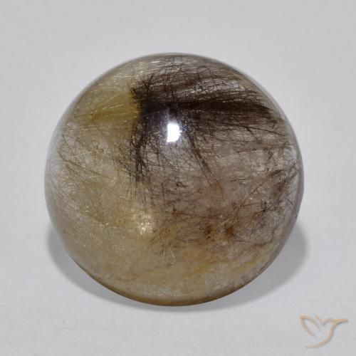 5.77ct 天然 清除棕色 金红石石英, 圆形的, 半透明