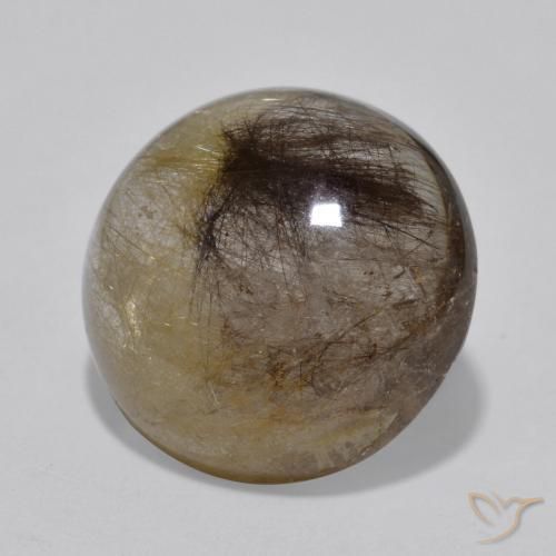 5.77克拉天然金红石石英，圆形的，半透明