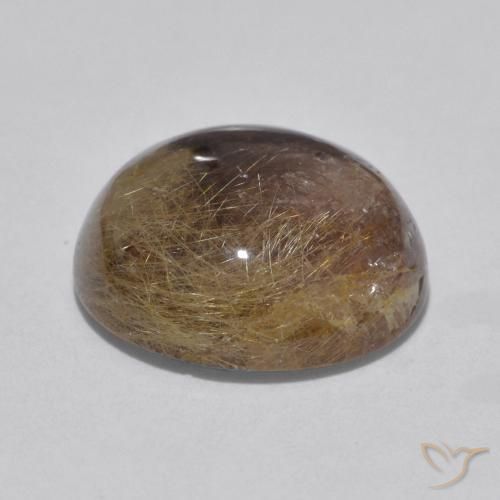 5.77克拉天然金红石石英，圆形的，半透明