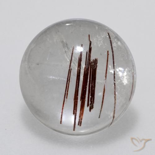 7.00ct 天然 清除棕色 金红石石英, 圆形的, 透明