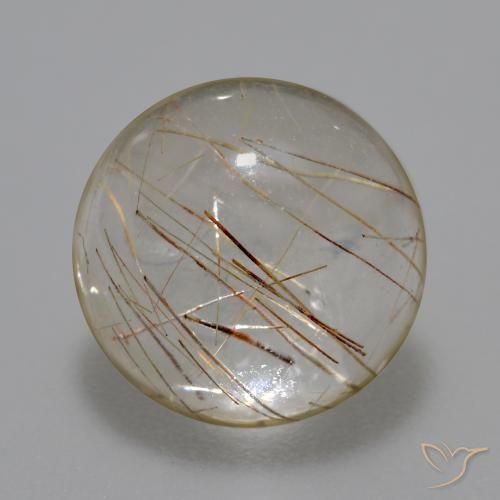 5.93ct 天然 清除棕色 金红石石英, 圆形的, 透明