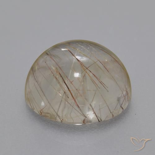 5.93克拉天然金红石石英，圆形的，透明