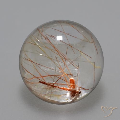 6.20ct 天然 用铜清除 金红石石英, 圆形的, 透明