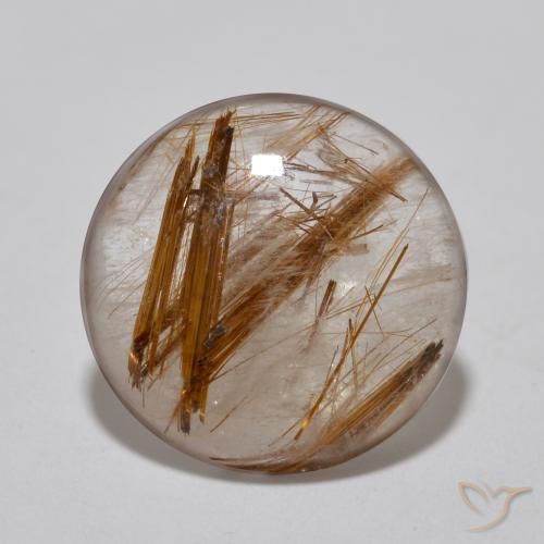 4.09ct 天然 清除棕色 金红石石英, 圆形的, 透明