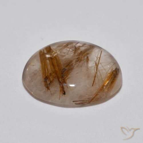 4.09克拉天然金红石石英，圆形的，透明