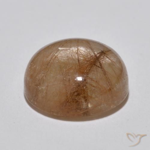 6.99克拉天然金红石石英，圆形的，半透明