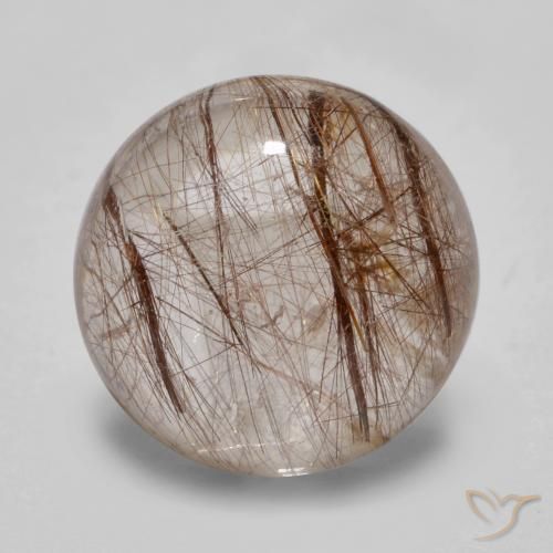 5.01ct 天然 清除棕色 金红石石英, 圆形的, 透明