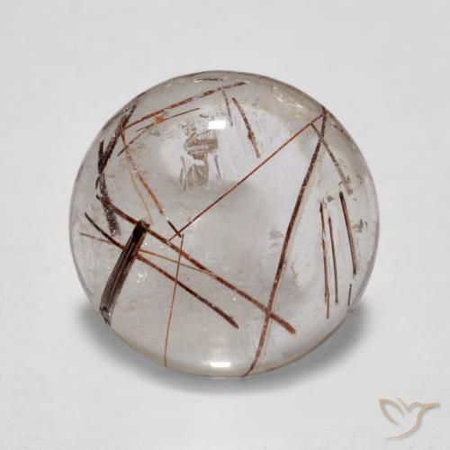 3.40ct 天然 清除棕色 金红石石英, 圆形的, 透明