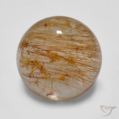 5.67ct 天然 暖棕 金红石石英, 圆形的, 半透明
