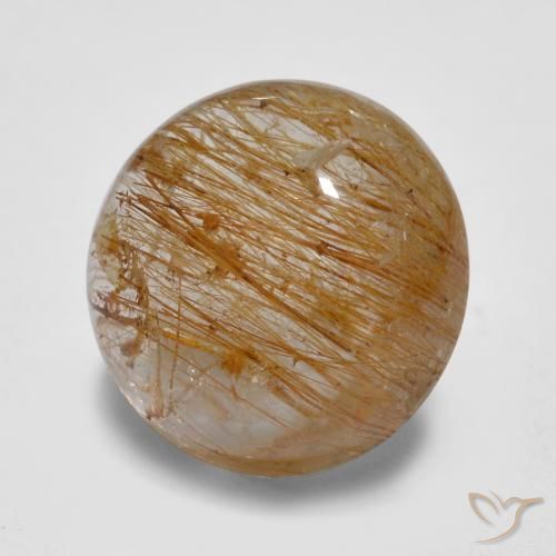 5.67克拉天然金红石石英，圆形的，半透明
