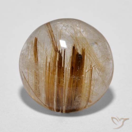 4.31ct 天然 暖棕 金红石石英, 圆形的, 半透明