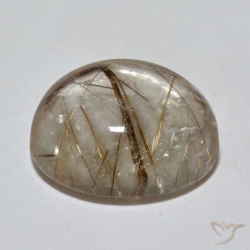 5.07克拉天然金红石石英，圆形的，透明