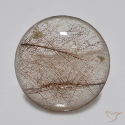 3.82ct 天然 清除棕色 金红石石英, 圆形的, 透明