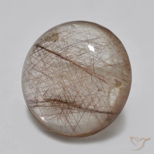 3.82克拉天然金红石石英，圆形的，透明
