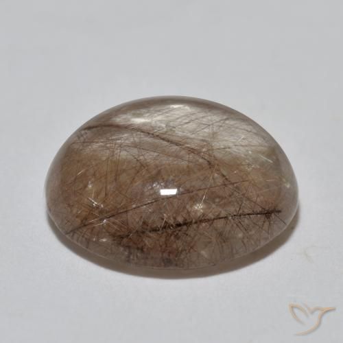 3.82克拉天然金红石石英，圆形的，透明