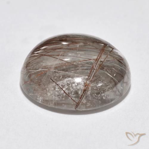 6.95克拉天然金红石石英，圆形的，透明