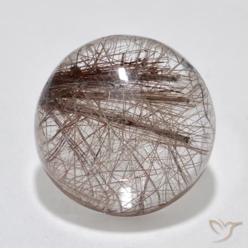 6.05ct 天然 清除棕色 金红石石英, 圆形的, 半透明