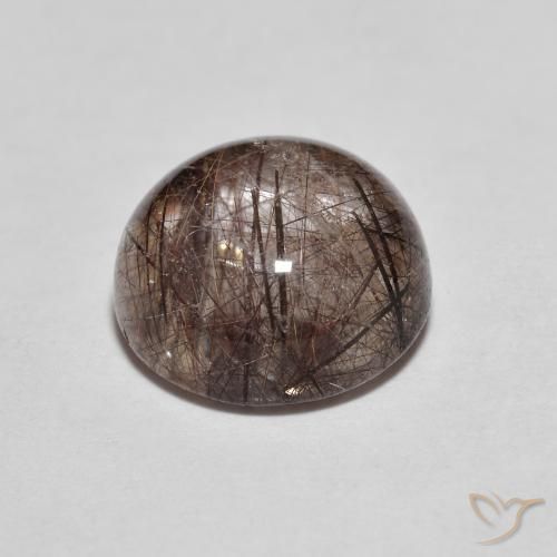 3.25克拉天然金红石石英，圆形的，透明
