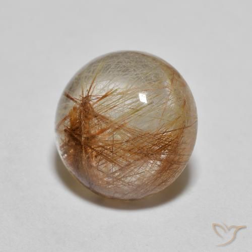 2.78克拉天然金红石石英，圆形的，透明