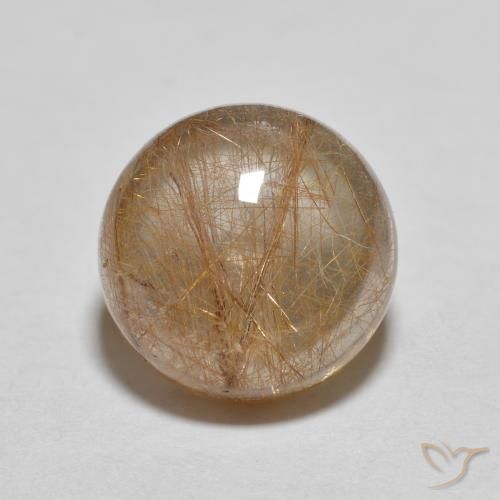 3.21ct 天然 暖棕 金红石石英, 圆形的, 透明