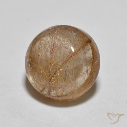 3.21克拉天然金红石石英，圆形的，透明