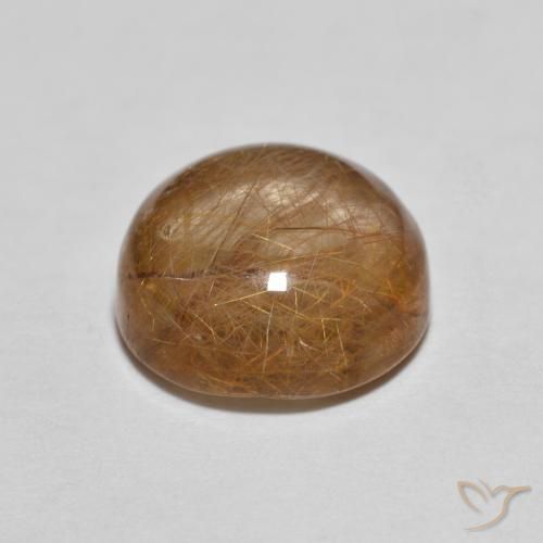 3.21克拉天然金红石石英，圆形的，透明