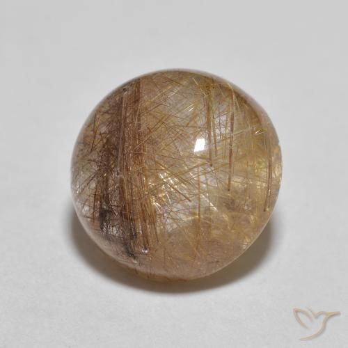3.71克拉天然金红石石英，圆形的，透明