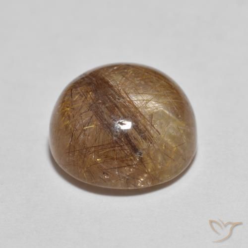 3.71克拉天然金红石石英，圆形的，透明