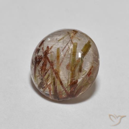 2.02克拉天然金红石石英，圆形的，透明