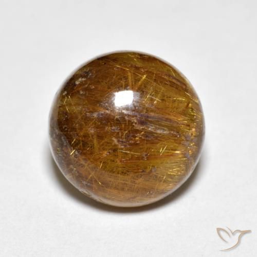 4.60克拉天然金红石石英，圆形的，不透明