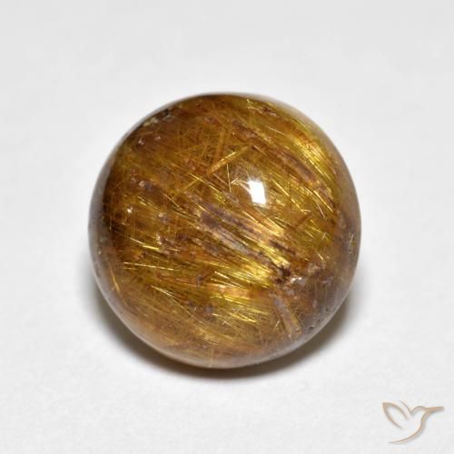 4.60克拉天然金红石石英，圆形的，不透明
