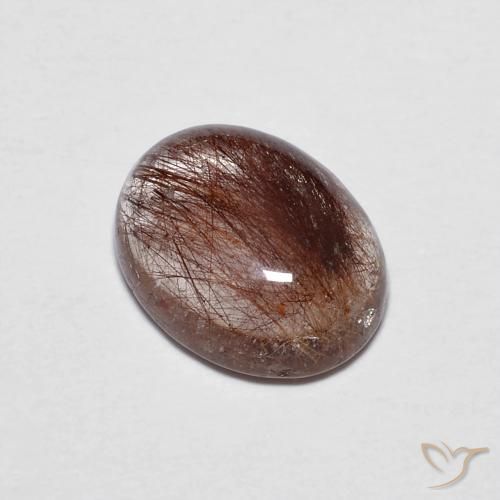 1.86ct 天然 清除棕色 金红石石英, 椭圆形, 透明