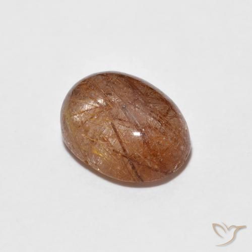 1.76ct 天然 深红橙色 金红石石英, 椭圆形, 透明